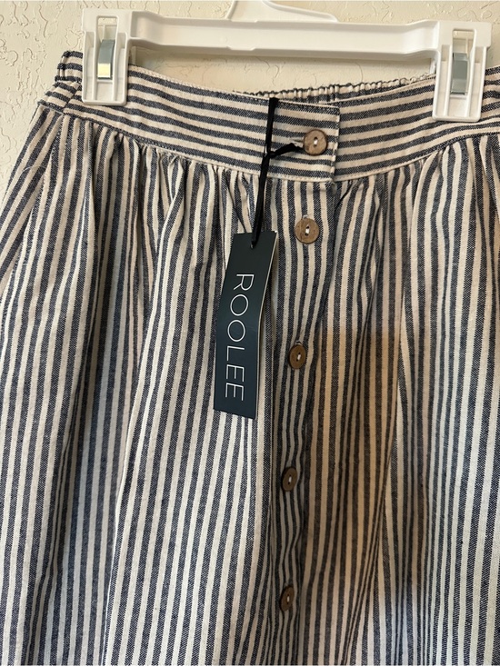 Roolee Dresses & Skirts - Roolee Navy and White Striped Button-Front Skirt